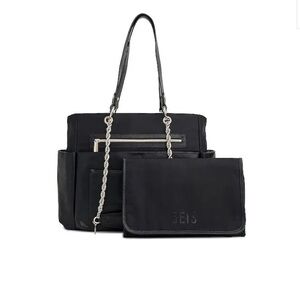 BEIS The Diaper Bag in Black Silver Hardware Diaper Tote with Multi Straps Baby